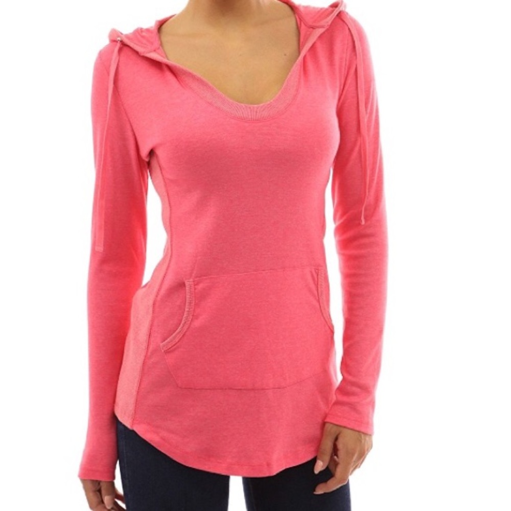 PattyBoutik Cotton Blend Hoodie Long Sleeve Tunic.